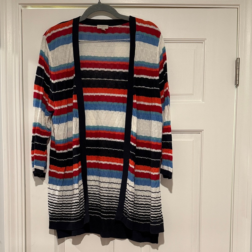 Talbots Striped Pointelle Multicolor Women's Sweater